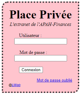 Connexion à l'eXtranet APAHF